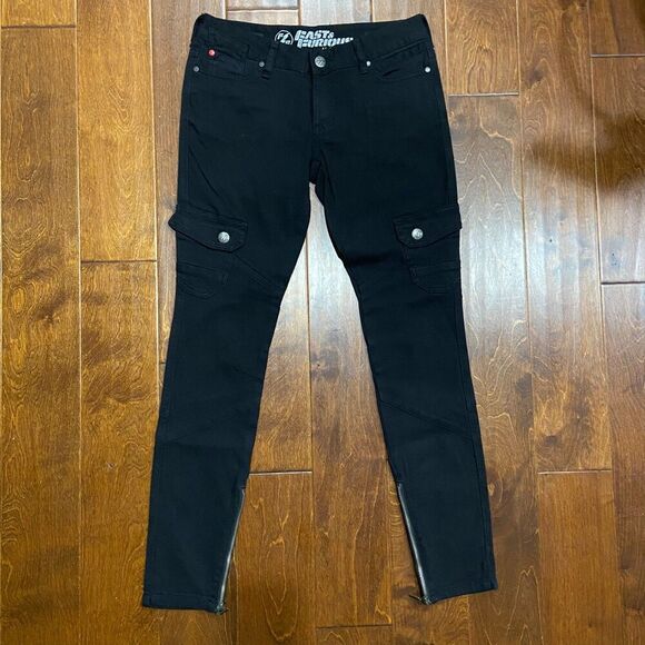 Affliction x Fast & Furious Raquel Cargo Slim Fit Black Denim Jeans Mens 29 x 30 - Picture 4 of 12